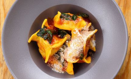 Равиолони с цыплёнком и шпинатом